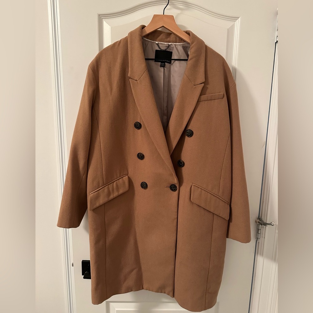 Wool Blend Double-Breasted Coat